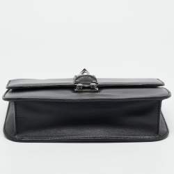 Valentino Black Leather Medium Noir Edition Glam Lock Shoulder Bag