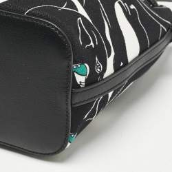 Valentino Black Panther Print Canvas Mini Escape Bucket Bag