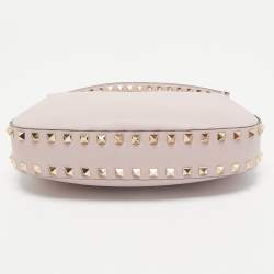 Valentino Pink Leather Rockstud Zip Crossbody Bag