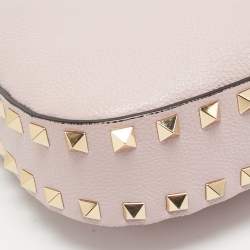 Valentino Pink Leather Rockstud Zip Crossbody Bag