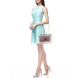 Valentino Clear/Red PVC Medium Rockstud Spike Top Handle Bag