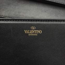 Valentino Black Leather Loco Flap Shoulder Bag