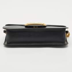 Valentino Black Leather Loco Flap Shoulder Bag