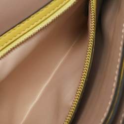 Valentino Yellow Leather Rockstud Flap Wristlet Clutch
