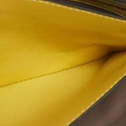 Valentino Yellow Leather Rockstud Flap Wristlet Clutch