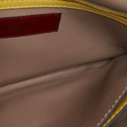 Valentino Yellow Leather Rockstud Flap Wristlet Clutch