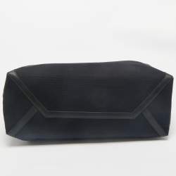 Valentino Dark Blue/Black Canvas and Leather VLTN Weekender Tote