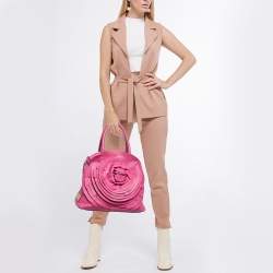 مملوكة مسبقًا حقيبة فالنتينو بيتال روز قبة جلد فوشيا