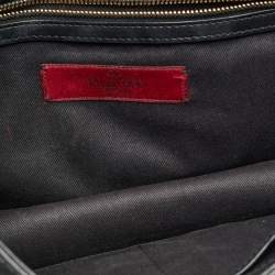 Pre Owned Valentino Black Leather Medium Rockstud Glam Lock Shoulder Bag