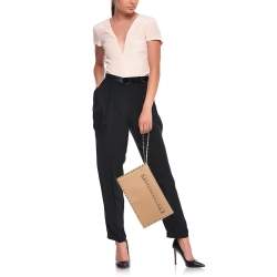Valentino Beige Leather Rockstud Flap Wristlet Clutch