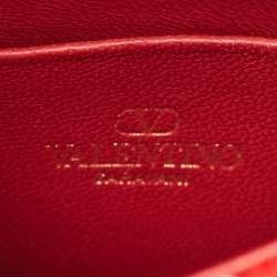 Valentino Red Iconographe Canvas and Leather Phone Crossbody Bag