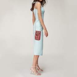 Valentino Red Iconographe Canvas and Leather Phone Crossbody Bag
