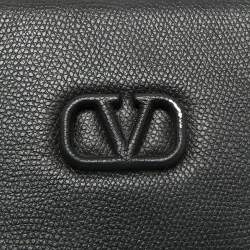 Valentino Black Leather Mini VSling Camera Crossbody Bag