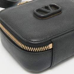 Valentino Black Leather Mini VSling Camera Crossbody Bag