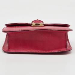 Pre Owned Valentino Pink Leather Small Glam Lock Chain Shoulder Bag