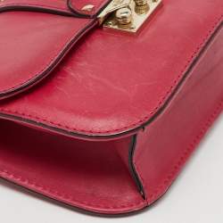 Pre Owned Valentino Pink Leather Small Glam Lock Chain Shoulder Bag