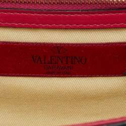 Pre Owned Valentino Pink Leather Small Glam Lock Chain Shoulder Bag