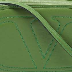Valentino Green Leather Logo Go Crossbody Bag