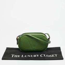 Valentino Green Leather Logo Go Crossbody Bag