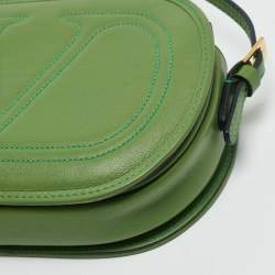 Valentino Green Leather Logo Go Crossbody Bag