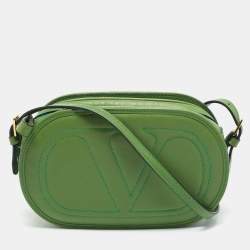 Valentino Green Leather Logo Go Crossbody Bag