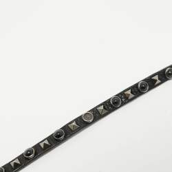 Valentino Black Leather Medium My Rockstud Rolling Top Handle Bag