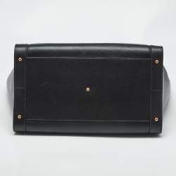 Pre Owned Valentino Black Leather VLogo Signature Tote