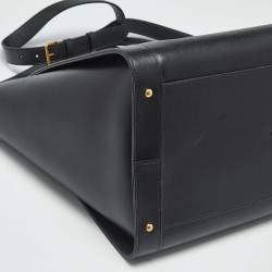 Pre Owned Valentino Black Leather VLogo Signature Tote