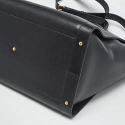 Pre Owned Valentino Black Leather VLogo Signature Tote