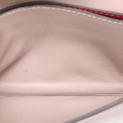 Pre Owned Valentino Burgundy Leather Rockstud Flap Wristlet Clutch