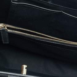 Pre Owned Valentino Black Leather and Beaded Lace Demetra Tote