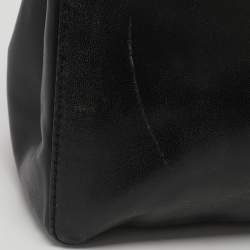 Pre Owned Valentino Black Leather and Beaded Lace Demetra Tote