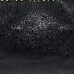 Pre Owned Valentino Black Leather Rockstud Shopper Tote