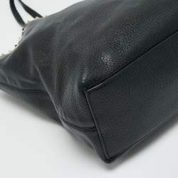 Pre Owned Valentino Black Leather Rockstud Shopper Tote