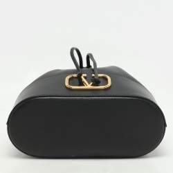 Pre Owned Valentino Black Leather VLogo Signature Mini Bucket Bag