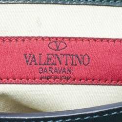 Pre Owned Valentino Green Leather Rockstud Va Va Voom Chain Shoulder Bag