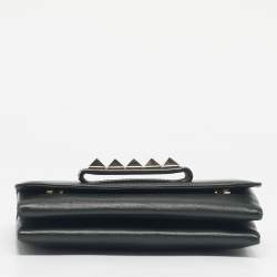 Pre Owned Valentino Green Leather Rockstud Va Va Voom Chain Shoulder Bag