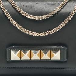 Pre Owned Valentino Green Leather Rockstud Va Va Voom Chain Shoulder Bag