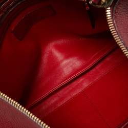 Pre Owned Valentino Red Leather Zip Wristlet Clutch