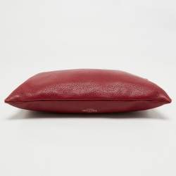 Pre Owned Valentino Red Leather Zip Wristlet Clutch