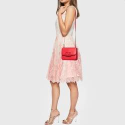 Pre Owned Valentino Red Leather V Sling Shoulder Bag