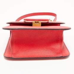 Pre Owned Valentino Red Leather V Sling Shoulder Bag