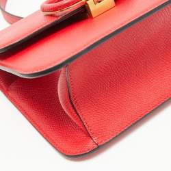Pre Owned Valentino Red Leather V Sling Shoulder Bag