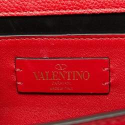 Pre Owned Valentino Red Leather V Sling Shoulder Bag