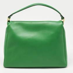 Pre Owned Valentino Green Leather Maxi One Stud Hobo