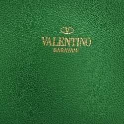 Pre Owned Valentino Green Leather Maxi One Stud Hobo