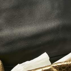 Pre Owned Valentino Gold Watersnake Leather Roman Stud Top Handle Bag