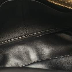 Pre Owned Valentino Gold Watersnake Leather Roman Stud Top Handle Bag