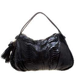 Pre Owned Valentino Black Python Satchel