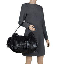 Pre Owned Valentino Black Python Satchel